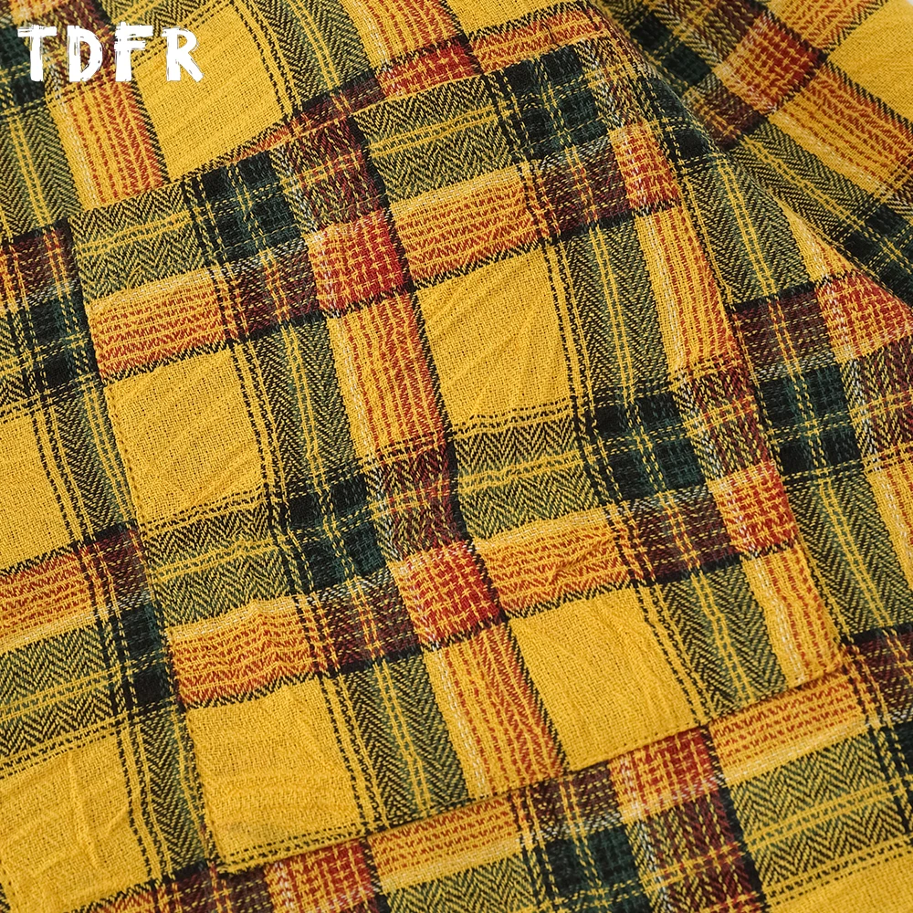 Camisas xadrez de bolso masculinas outono retro casual algodão único breasted solto manga longa camisa verificada homem