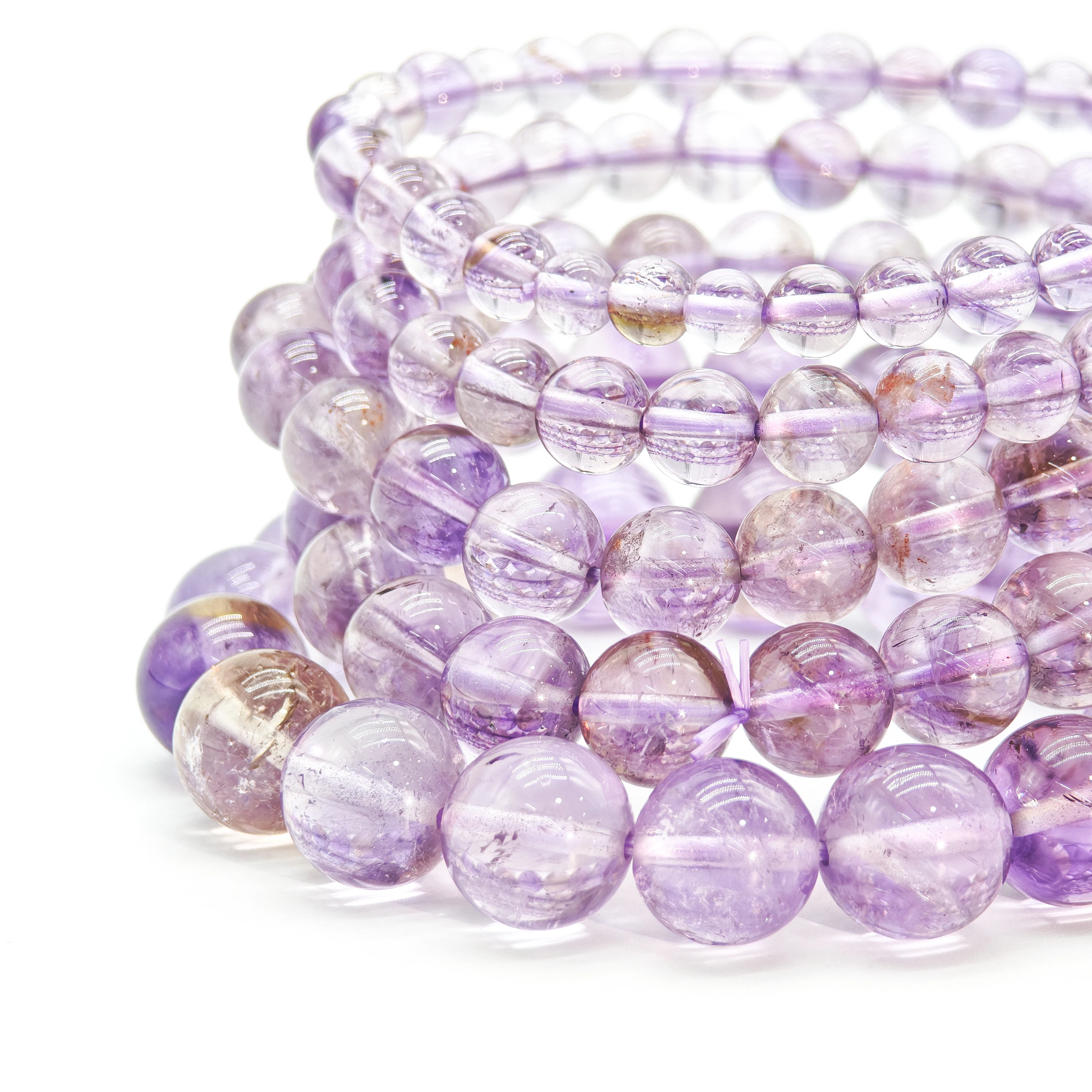 

Exquisite Light Purple Amethyst Bracelets of 6/8/10/12 mm, Adding to Your Attraction and Elegance, Bringing Love and Good Luck