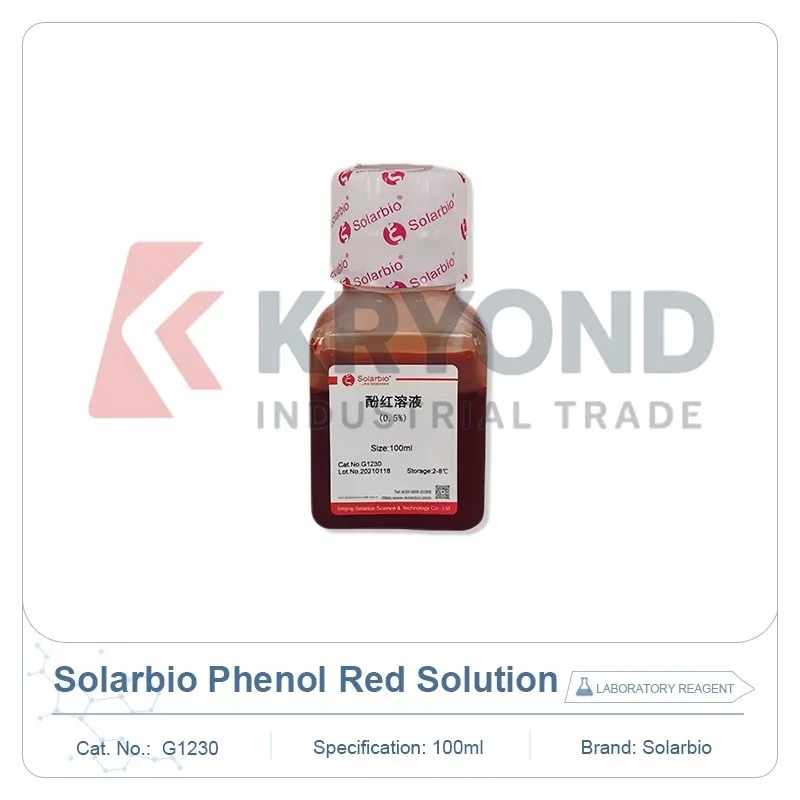 Solarbio G1230 Phenol Red Solution 0 5 Percent Sterile Lab Reagent for Cell Culture Research Staining Sample Analysis Test 100ml