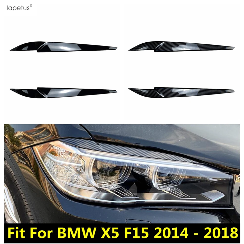 

Car Headlight Eyelid Eyebrow Stickers For BMW X5 F15 2014 -2018 Carbon Fiber Black Headlamp Eye Lid Decor Cover Trim Accessories