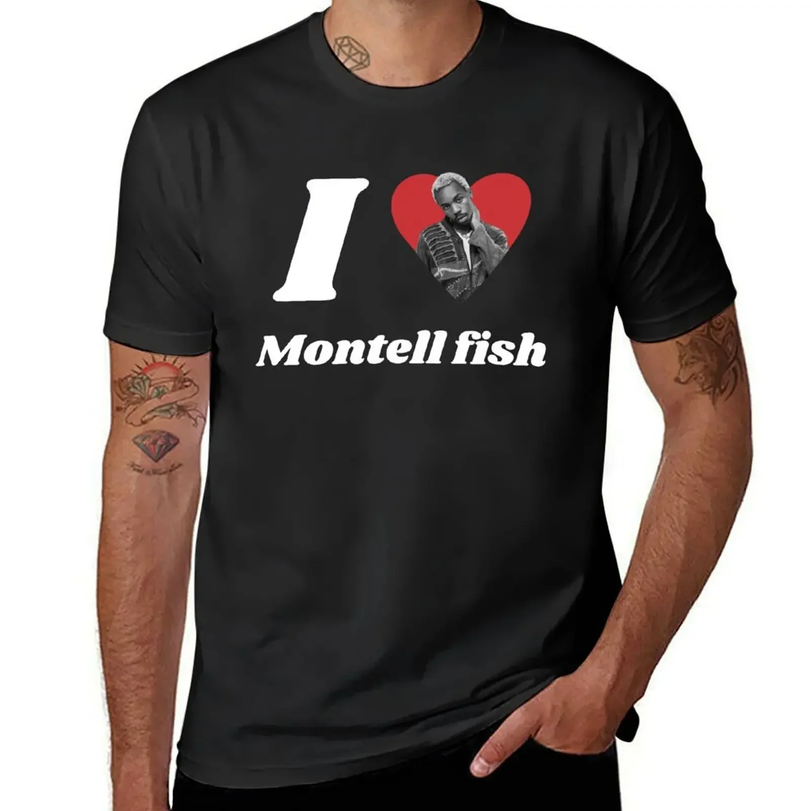 Montell Fish T-Shirt summer top quick drying shirts graphic tees Men's cotton t-shirt