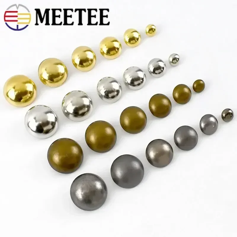 20/50Pcs 15-25mm Metal Buttons Retro Brass Buckle Round Mushroom Shank Button for Clothing Decoration Buckles Sewing Accessories