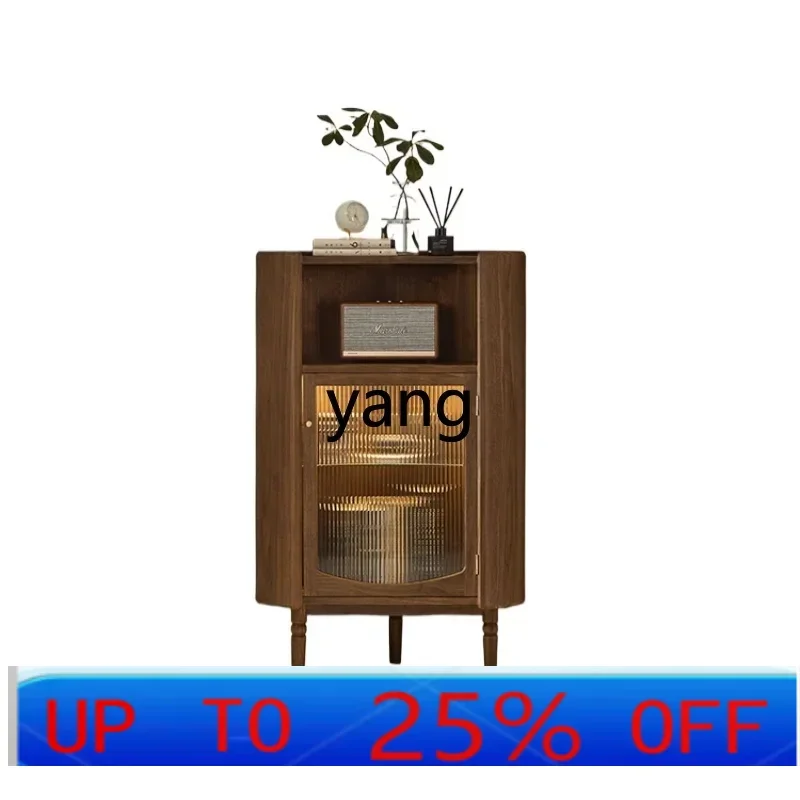 

LMM Solid Wood Triangle Cabinet Dining Room Corner Wine Cabinet Multifunctional Storage Side Cabinet