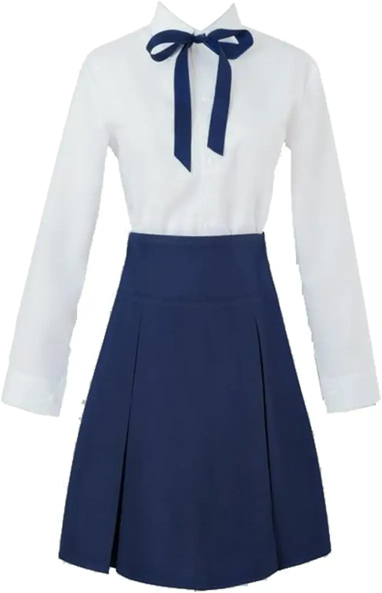 Anime Fate/Stay Night Saber Arturia Pendragon Cosplay Costume School Uniform Outfit Blue Skirt Halloween