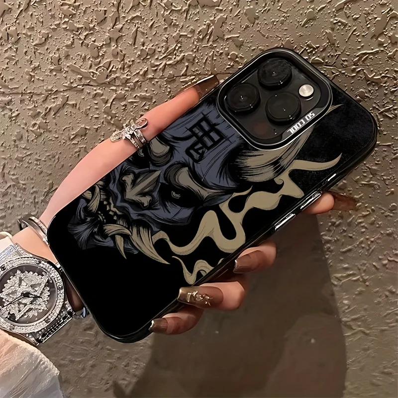 

Samurai style pattern phone case for iPhone 16 15 14 13 12 11 Pro/ Max/Plus shock-proof rear cover anti-fingerprint