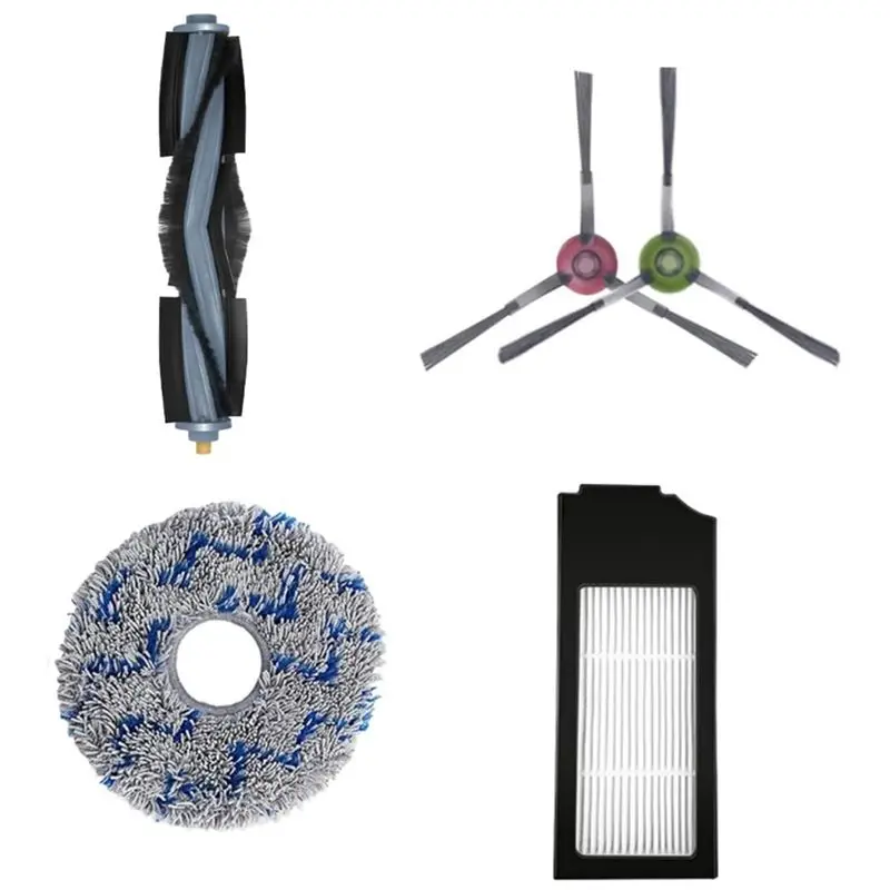BHBD-Main Side Brush Filter Pads Fits For ECOVACS For DEEBOT X1, OMNI T10 X1, Turbo Vacuum Replacement Cleaning Kits