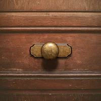 Perilla de aleación de zinc sólido con cubierta de base, manija para muebles, perilla y manijas de gabinete de latón antiguo