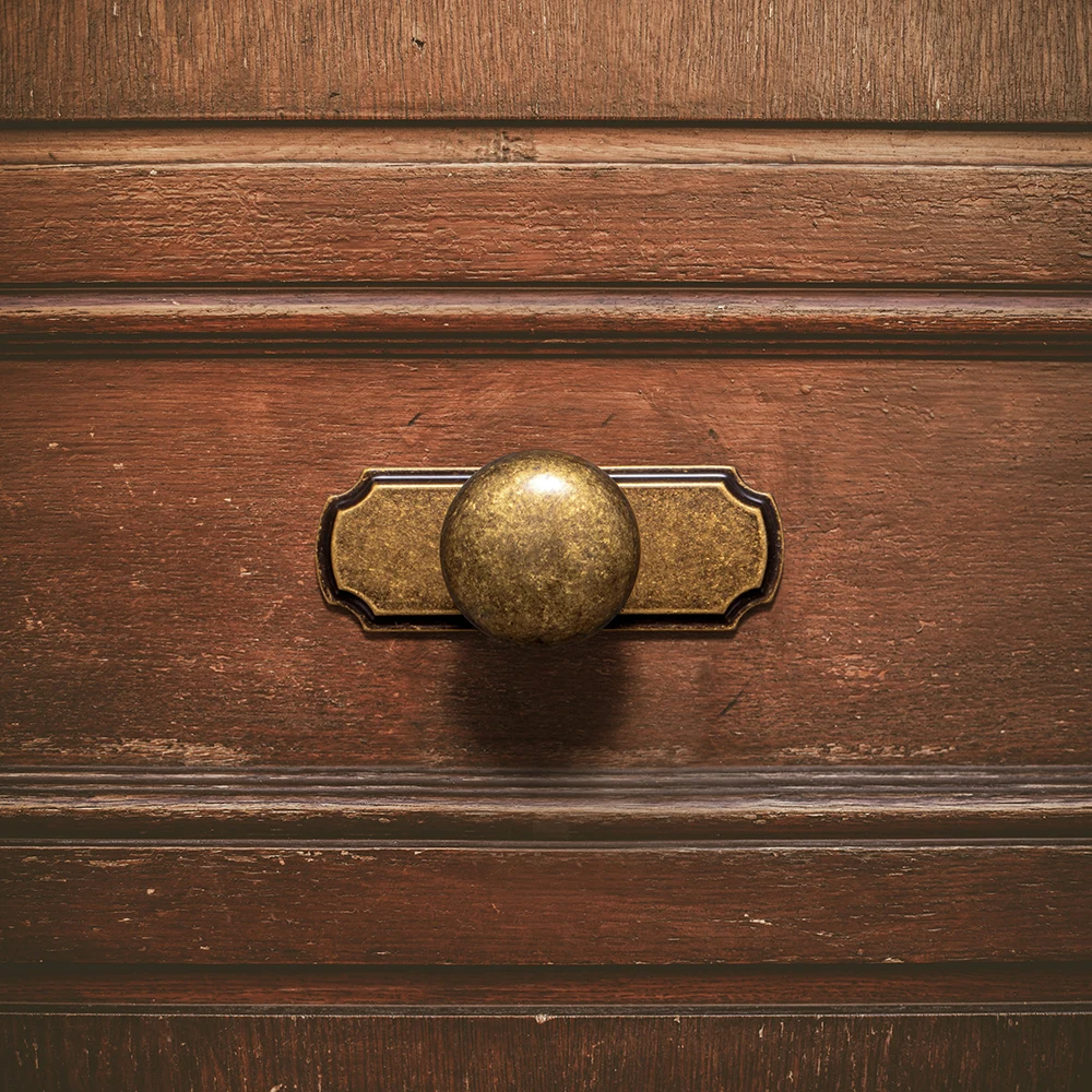Solid Zinc Alloy Knob with Base Cover Up Furniture Handle Antique Brass Cabinet Knob and Handls