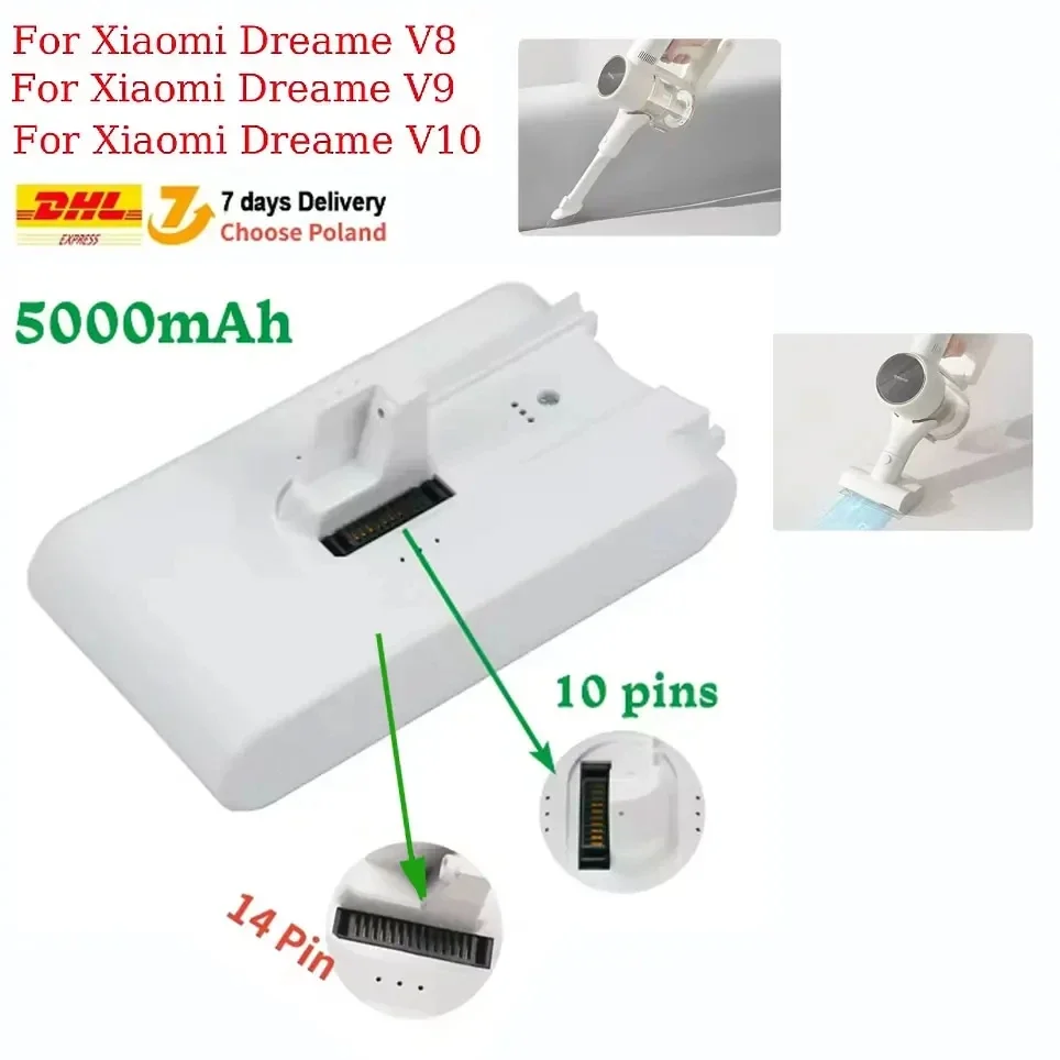 5000mAh Li-Ionen-Akku für Dreame V8 V10Pro V9P XR VVN3 VVN5 Handstaubsauger Ersatzakku