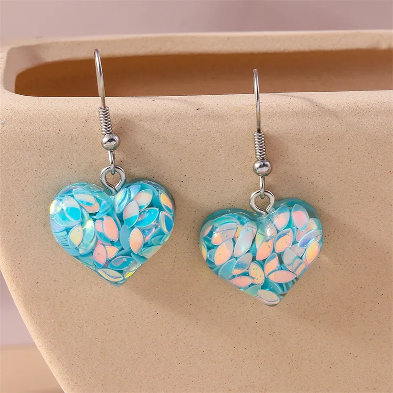 Aihua Glänzende glitzernde rote Herz-Ohrringe für Frauen, romantische Freundinnen, Braut, Hochzeit, Party, Schmuck, Valentinstagsgeschenke – Detail 10
