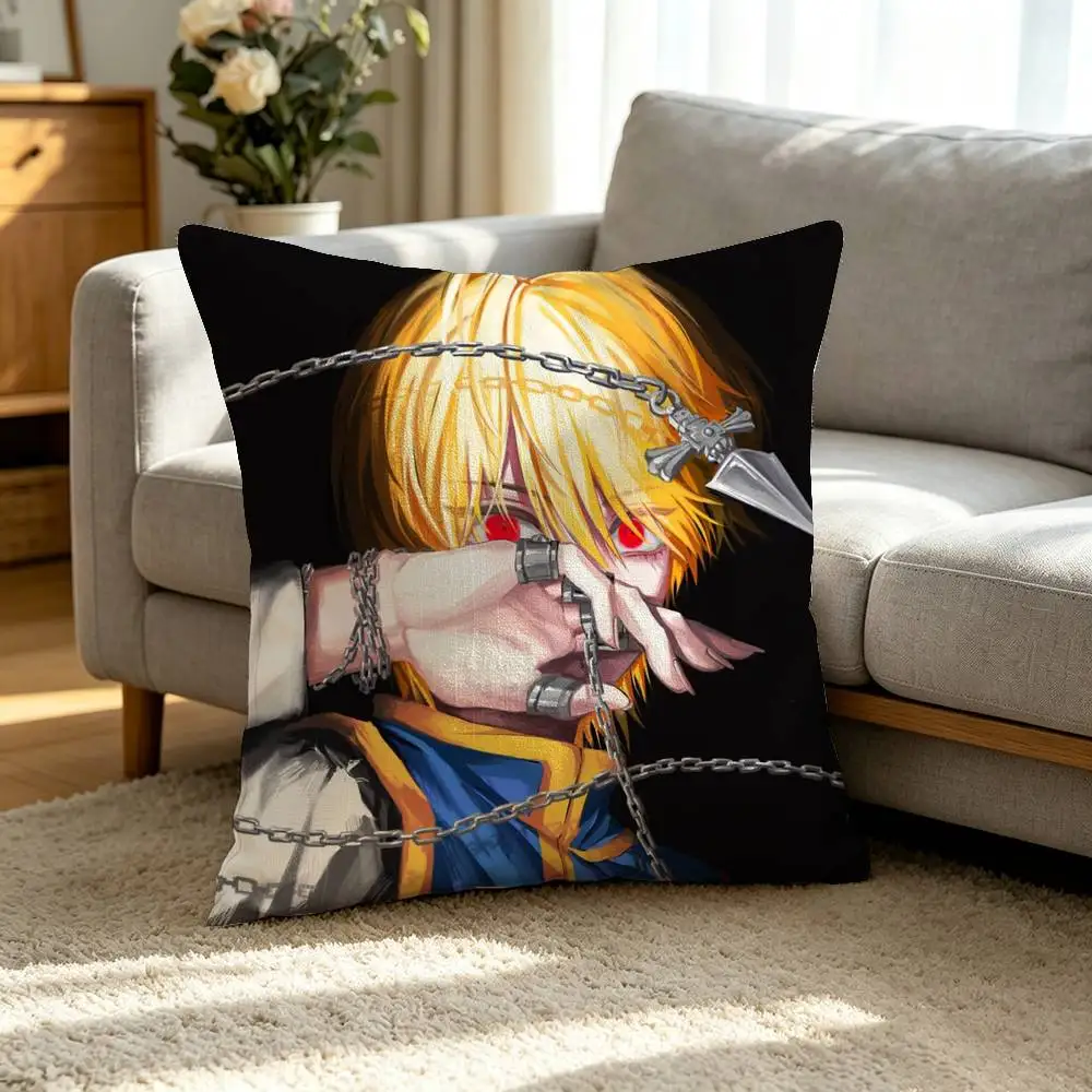 K-Kurapika Hunter Square Double-Sided printed Pillow Case Bedroom Bedside Pillow Sofa Cushion Cover 5