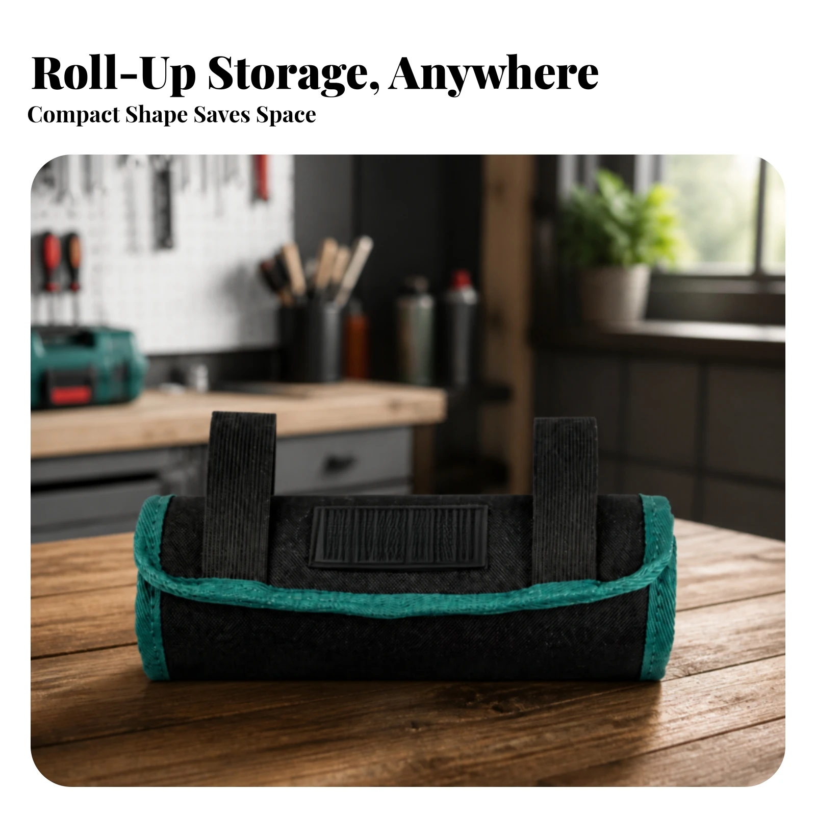 Roll Up Tool Pouch with Elastic Loops for Electrician Hand Tools Interior Organizer Panel Compact Storage
