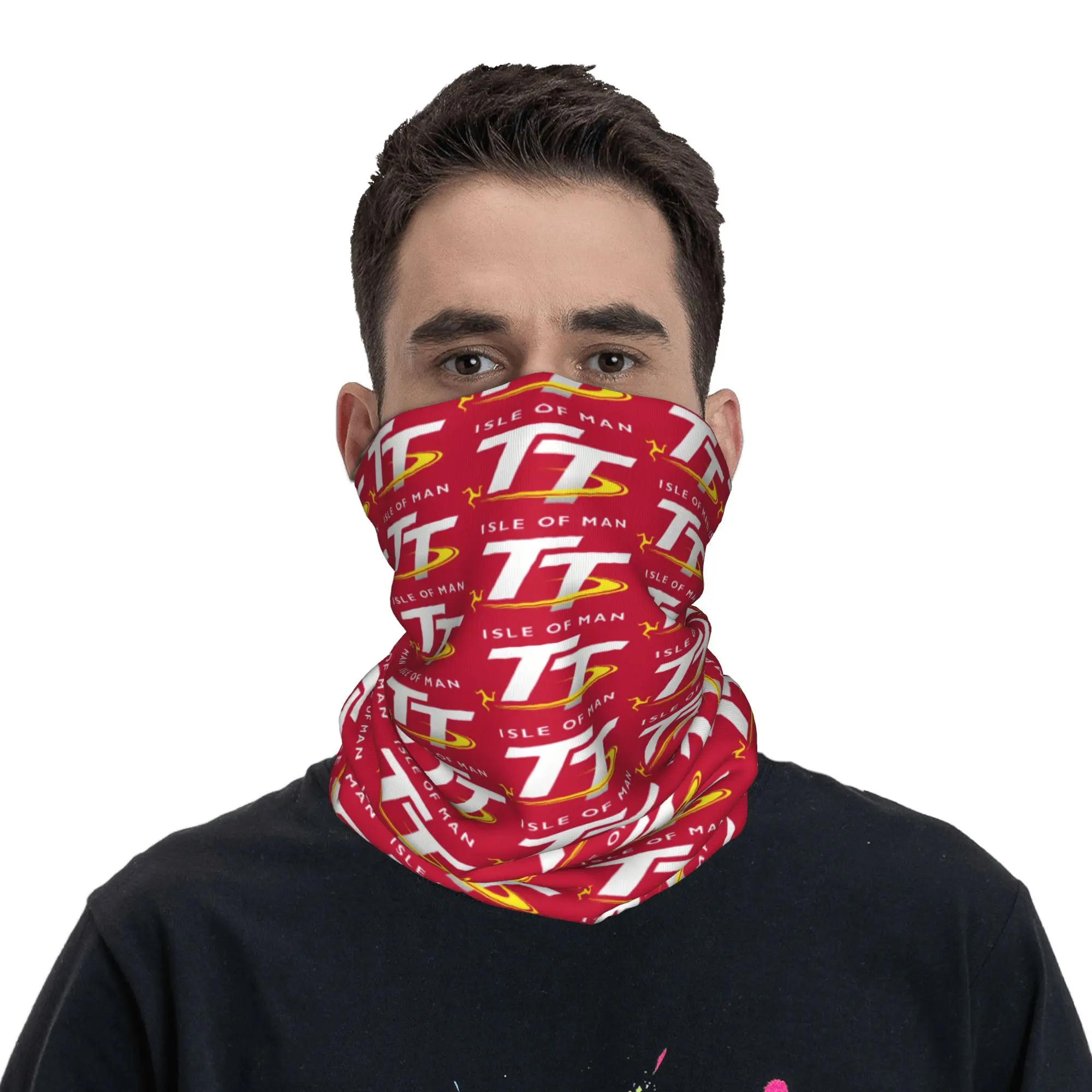 Isle of Man TT Bandana Neck Gaiter UV Protection Face Scarf Cover Men Women Motocross Enduro Cross Headband Tube Balaclava