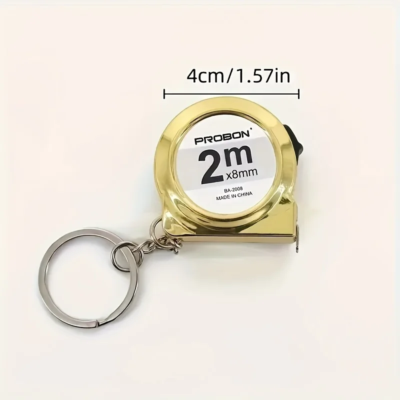 Portable 2M Mini Keychain Tape Measure Retractable Measuring Tape Key Ring Ruler Sewing Craft Home Office Tool Multiple Colors