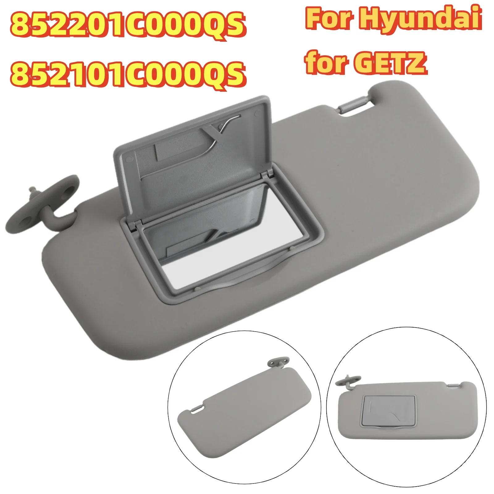 

Автомобильный солнцезащитный козырек 852201C000QS 852101C000QS для Hyundai для GETZ 2002-2012, левый и правый солнцезащитный козырек, пластиковый серый автомобильные аксессуары