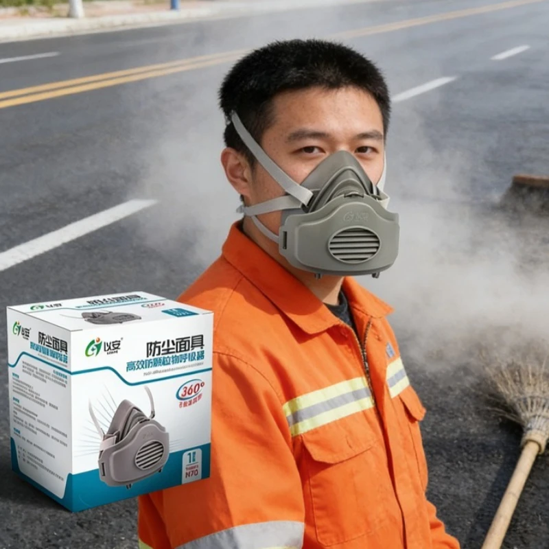 

1pcs Dust-Proof Work Safety Rubber Mask Household Cotton Filter Dust Mask House Clean Carpenter Builder Polishing Dust Filter