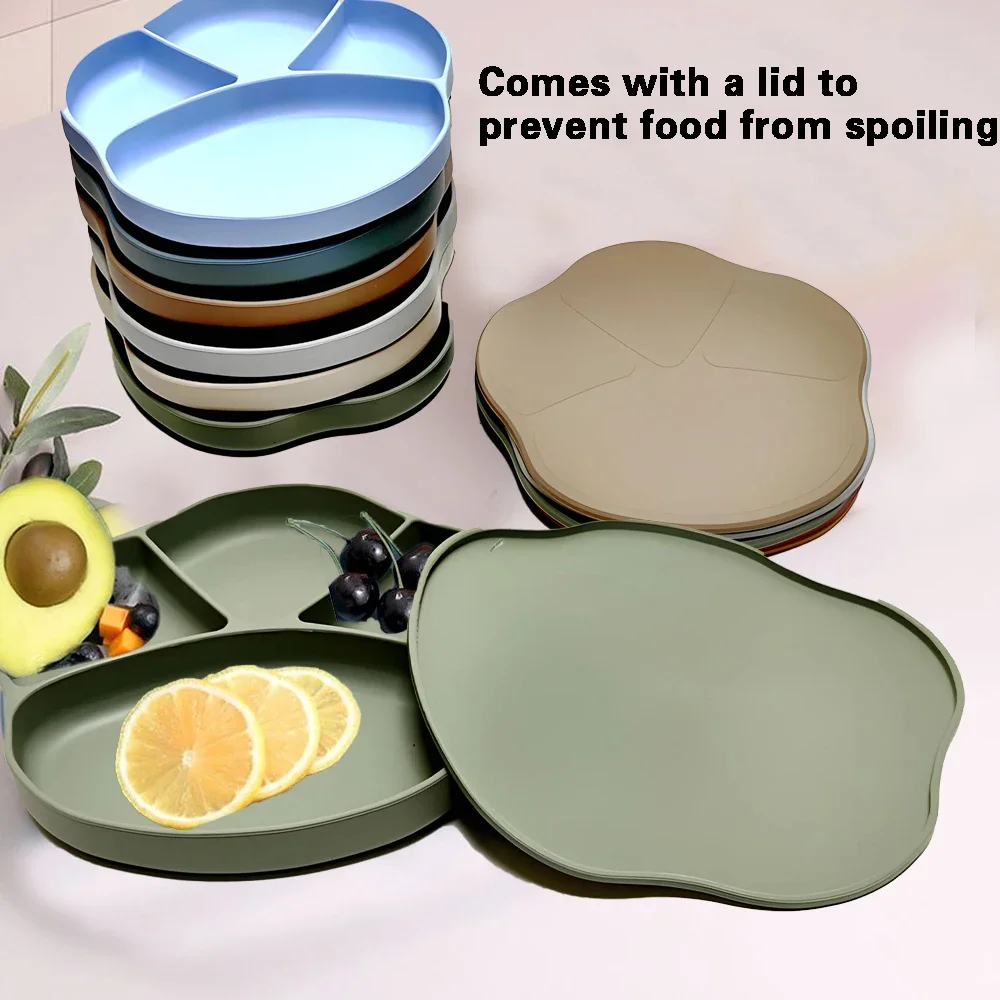 Silicone Children's Meal Plate Supplemental Meal Plate Children's Suction Cup Silicone Meal Plate Drop-proof Suction Cup Bowl
