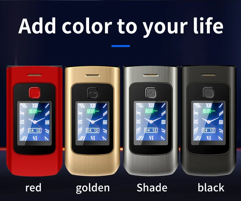 YeeMI K21+ 4G Flip Phone for Elderly Big Button Long Battery 2.6 Inch Screen 4800mAh Dual SIM Dual Screen Feature Phones Durable