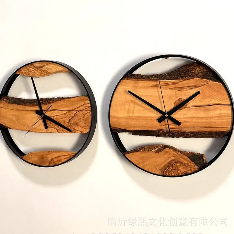 Directly from the manufacturer wooden wall clock model room living room Nordic style simple wall clock creative art silent