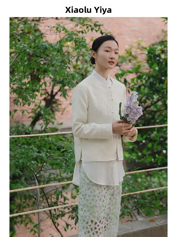 

Новое китайское пальто Long Sve round Ne с вышивкой, оригинальный дизайн, весенне-осеннее маленькое женское пальто Fraance Sle