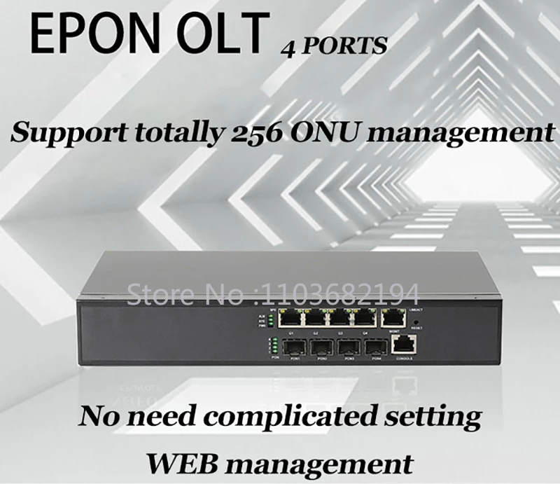 Mini 4-Port Gpon Epon Olt High Performance Gigabit Ethernet Pon Olt, Height 1u, Suitable for Fttx Wired Lan