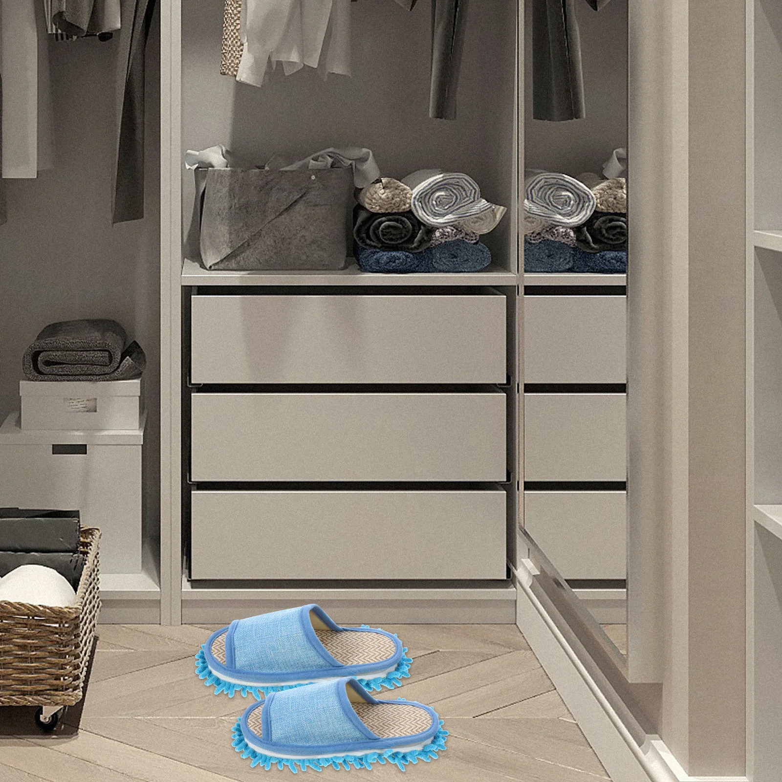 

1 Pair Cleaning Lightweight Chenille Sole Floor Wipe Slippers For Home Use Summer Indoor Household Floor Slippers