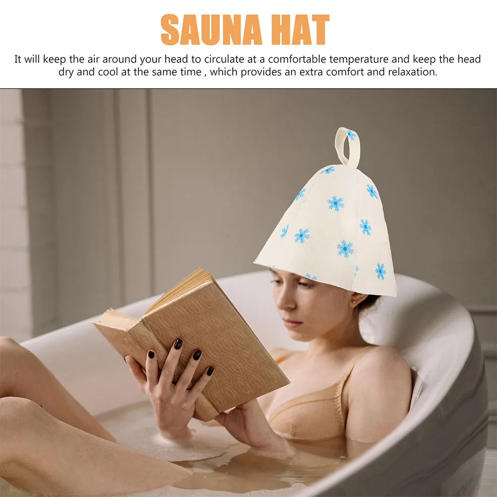 

2 Pcs Sauna Hat Bath Large Shower Caps Hats Finnish Breathable Felt Thicken Russian Spa