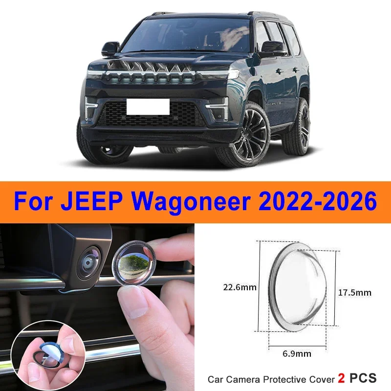 

360 Reverse Image Car Camera Cover Anti-Scratch PC Lens Protector Stickers For JEEP Wagoneer 2022-2026 2Pcs