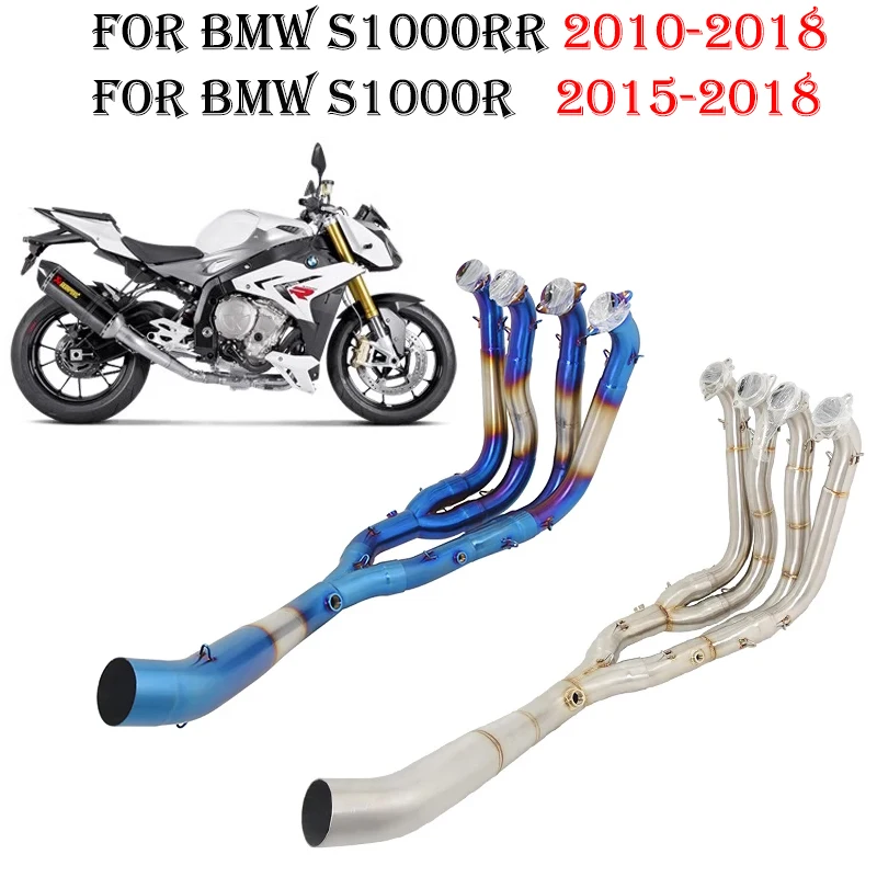 Slip On For BMW S1000RR S1000R 2010 - 2018 Motorcycle System Exhaust Escape Moto Header Front Mid Link Pipe Connect 60mm Muffler