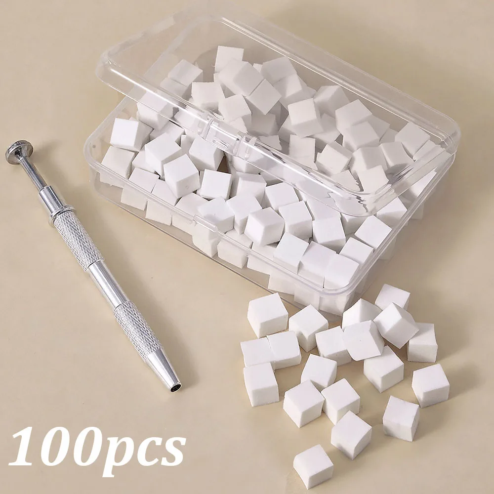 1 коробка, белые мягкие губки, градиентная кисть для ногтей с захватом, 50/100 шт., губки для рисования с градиентным эффектом, инструменты для маникюра «сделай сам»