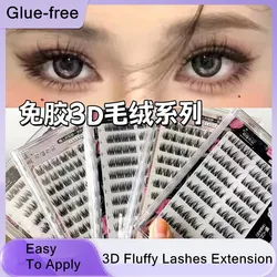 Glue-free Self-adhesive False Eyelashes Voluminous Fluffy Thick Natural Curling W-shaped Sunflower Lash Manga Eyes