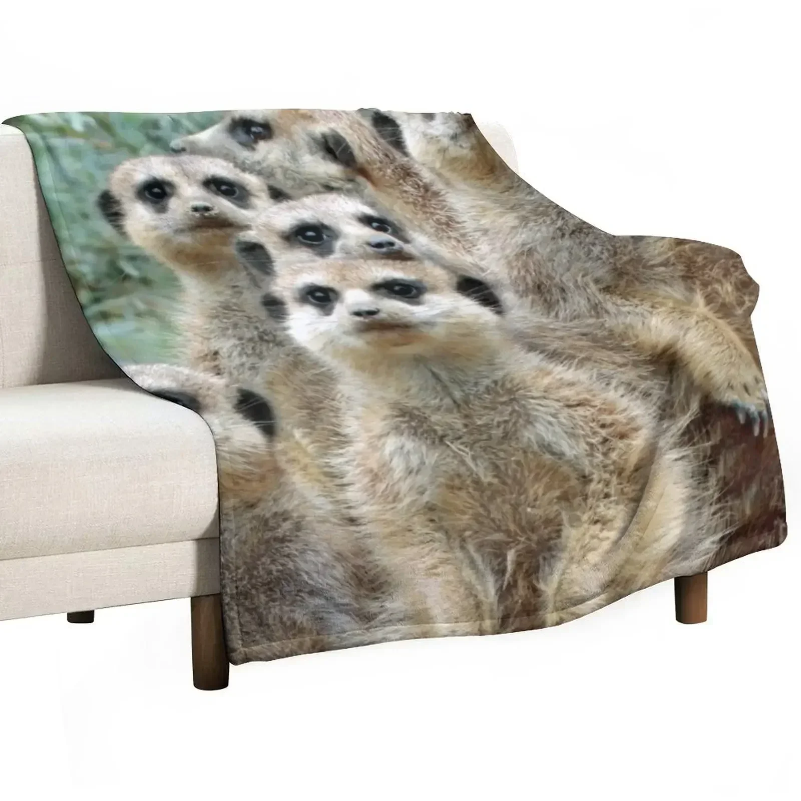 Meerkat 012 Throw Blanket Sofas Plush Blankets