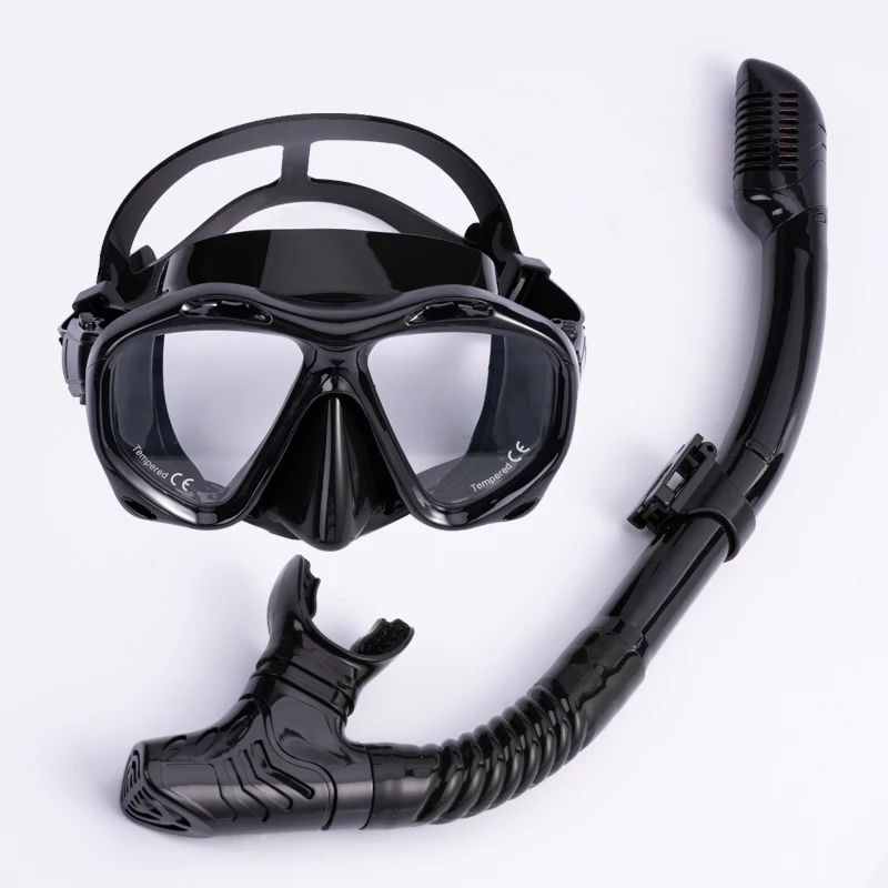 

Snorkel Set for Adults with Anti-Fog Scuba Diving Mask and Dry Snorkel Tempered Glass Lenses Diving Mask Prevent Strong