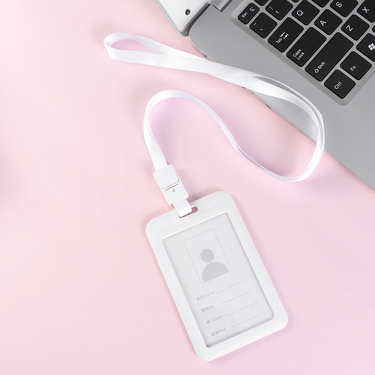 

Badge Holder Lanyard for ID Cards Business Card Case Plastic Clear Window Easy Access Neck Strap School Office Use
