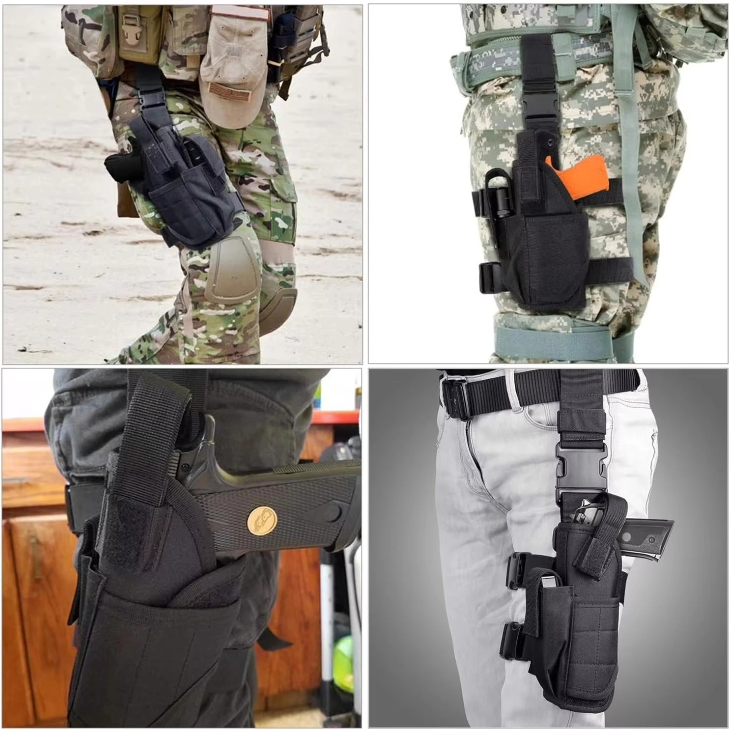 Left/Right Leg Gun Holster Gun Bag GLOCK 17/M9/P226/CZ 75 Revolver Leg Adjustable Airsoft Pistol Gun Case Outdoor Sports Hunting image 6