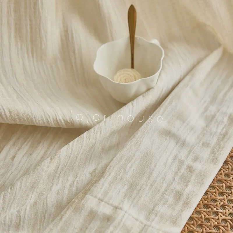 Retro Cream Wood Grain Chenille Living Room Children's Bedroom Tea Room Restaurant Custom Size Fashion Jacquard Elegant Door