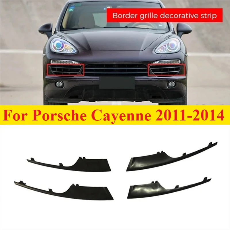 2 Stück vordere obere Stoßstangen-Nebelscheinwerfer-Zierleiste für Porsche Cayenne 11-14 95850568520 95850568620 95850587720 95850587820