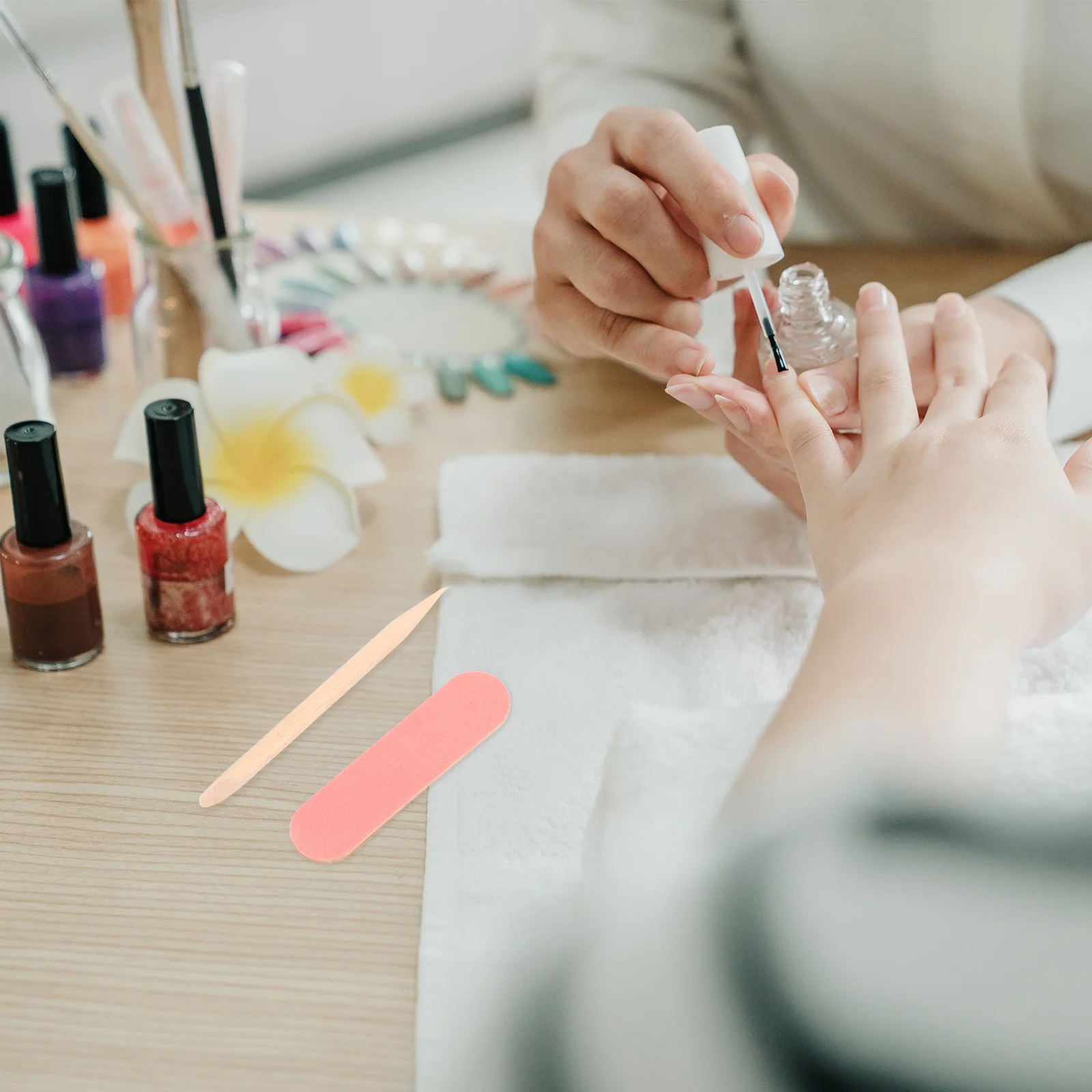 Kit professionnel de lime à ongles, Mini tampons jetables, ensemble de soins des ongles pour ongles naturels, outil de manucure, poussoir des cuticules, 50 pièces