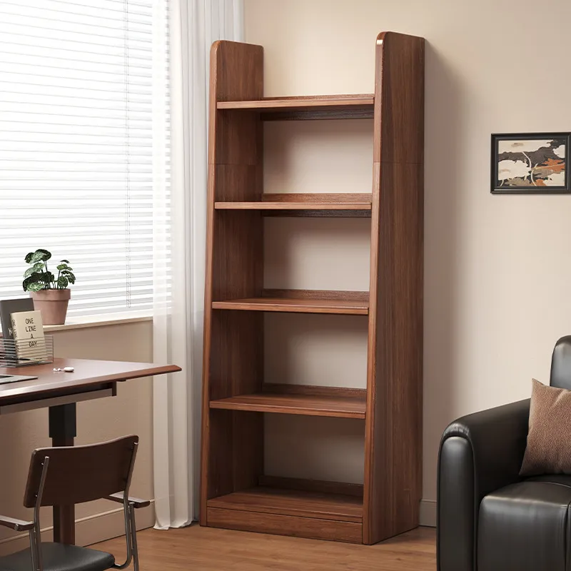 

Antique Household Study Trapezoidal Storage Cabinet in Bookcase, Living Room Display Cabinet, Simple Bookshelf Storage Rack