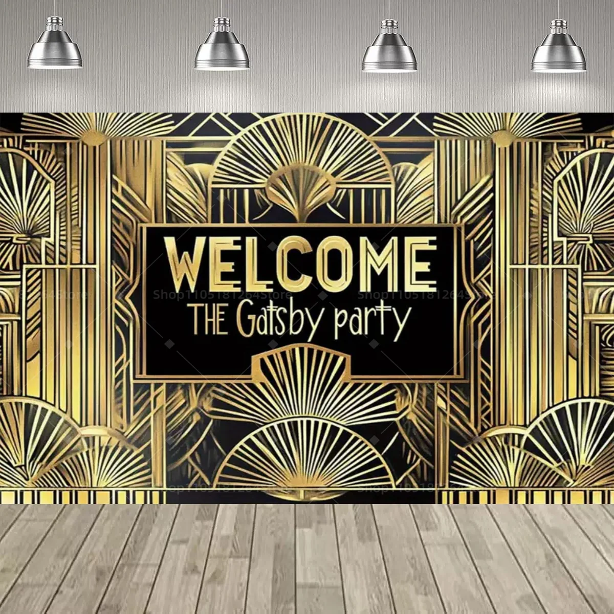 The Great Gatsby-Thema, Party-Dekoration, Hintergrund, 1920er Jazz-Alter, Retro-Schwarz-Gold, Party-Dekoration, Banner, Partyzubehör – Detail 8