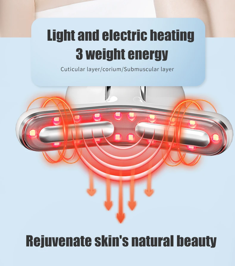 Neck Beauty Device RF Mikrostrom Multifunktionsmassagegerät Hautpflege Sculpting Tool Frauen Geschenk Weiß mit Sockel