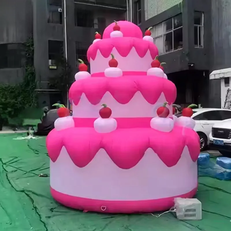 Torta gonfiabile con ventilatore, oggetto di scena per la decorazione di eventi su larga scala della prateria quadrata all'aperto