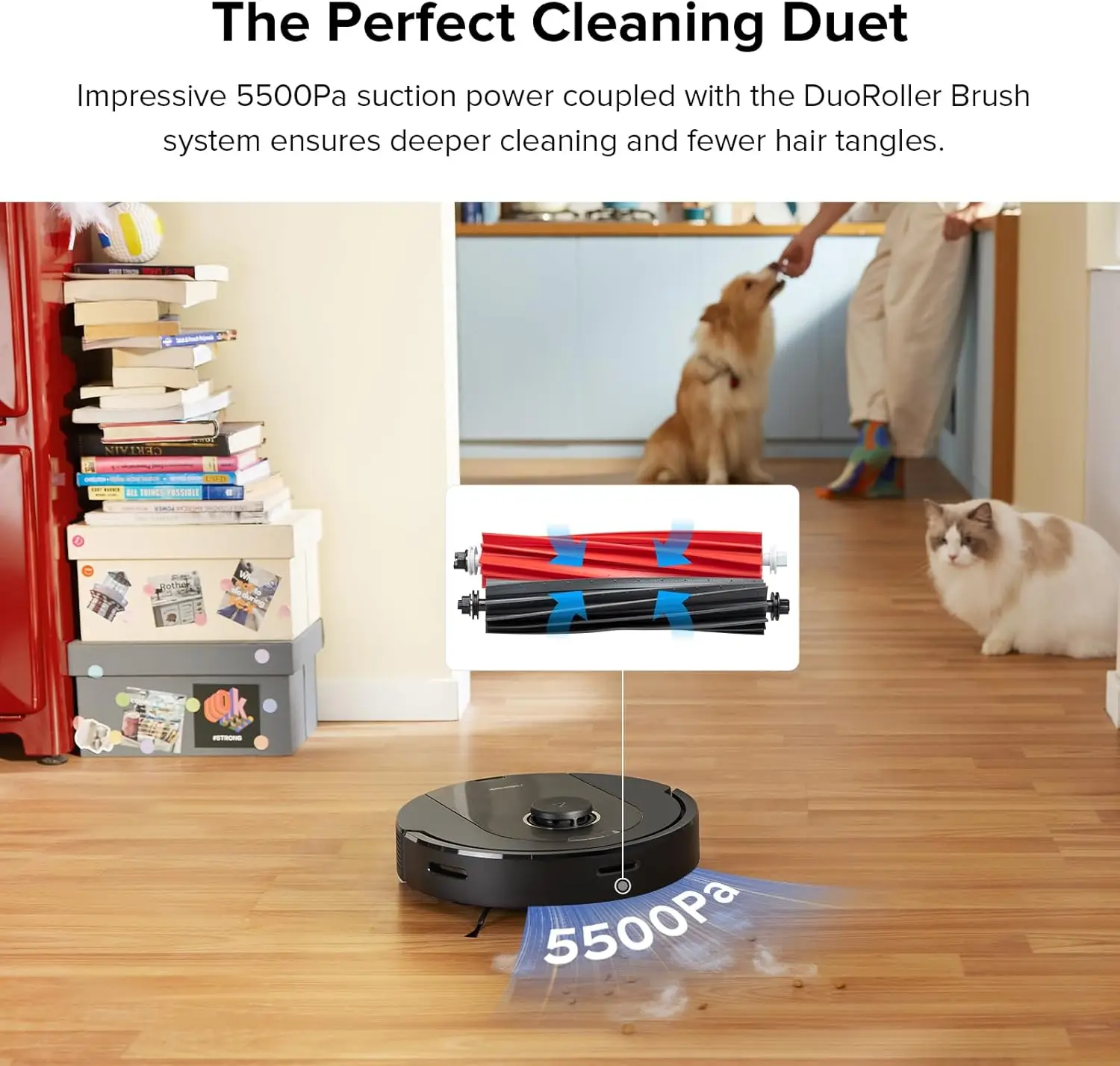 Pro Robot Vacuum and Mop Combo 5500Pa Suction DuoRoller Brush LiDAR Navigation Robotic Vacuum Cleaner with 240 min Runtime