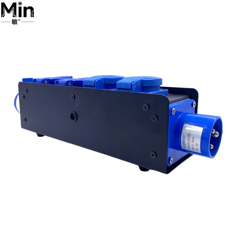 IP44 Protection IEC60309 16A 3P Input  4 Channel Portable Distribution Splitter Box for Electrical Equipment