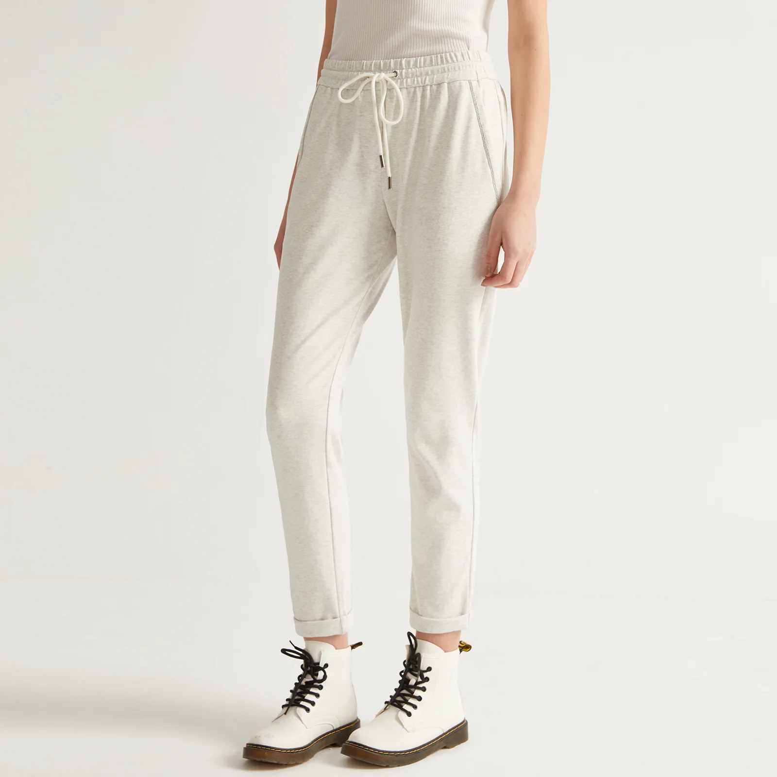 K1070W Loose Waist Clothes Exclusive Shop 100% Combed Cotton Woman Pant Women Slacks Women\'s Cotton Trousers