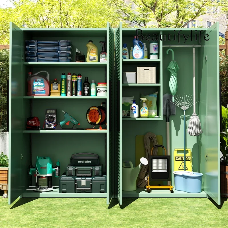 H Aluminum Alloy Outdoor Villa Garden Entrance Large-capacity Locker Courtyard Balcony Locker Sundries Storage