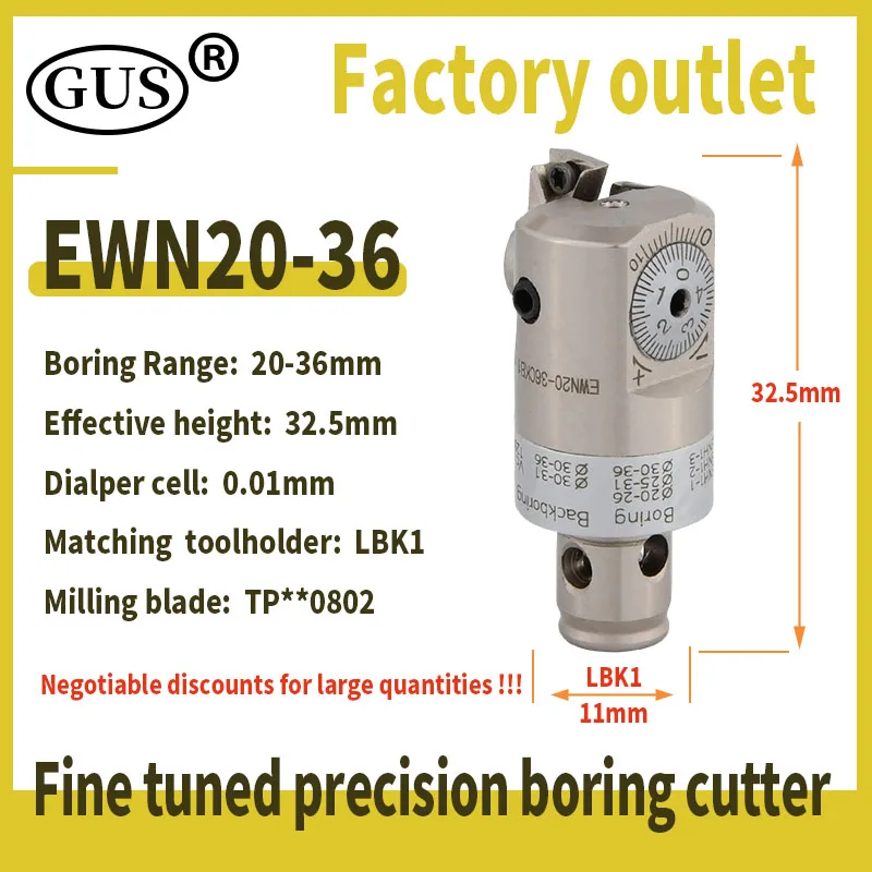 

CBH Adjustable EWN Fine Boring Head EWN20 EWN25 EWN32 Drill Tool Holder Bore LBK1 2 3 4 5 6 CKB CNC Metal Engraver Machine Tools