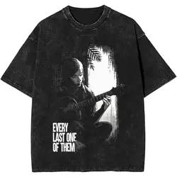 The Last Of Us T Shirt Hip Hop Washed Short Sleeve Harajuku T-Shirt Retro Men Women Streetwear Summer Tops Tees