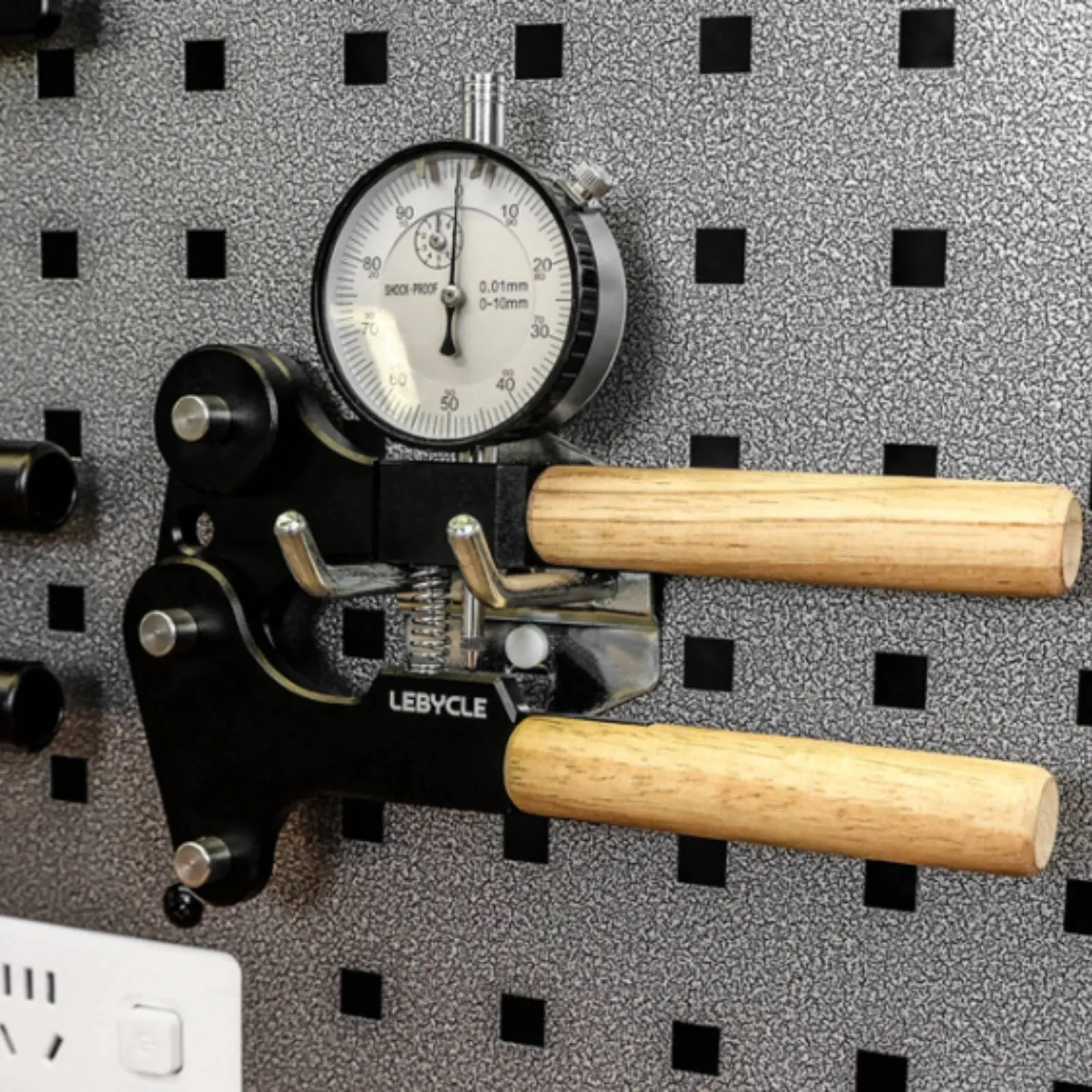Bike Spoke Tension Gauge Aluminum Alloy Bike Spoke Tension Meter Wood Handle Long-Lasting for Cyclists