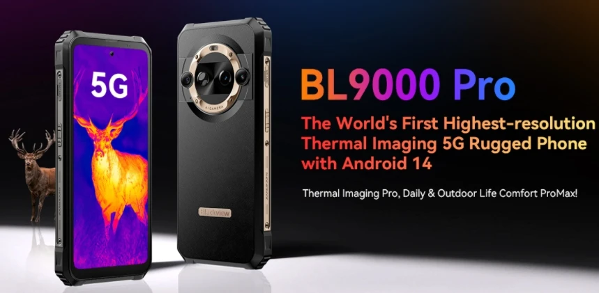 Blackview BL9000 PRO Phone Cases 120Hz 6.78 inches, [5G Global] 12+24+512G Thermal Imaging & Three Proof Smartphone 12GB+512GB